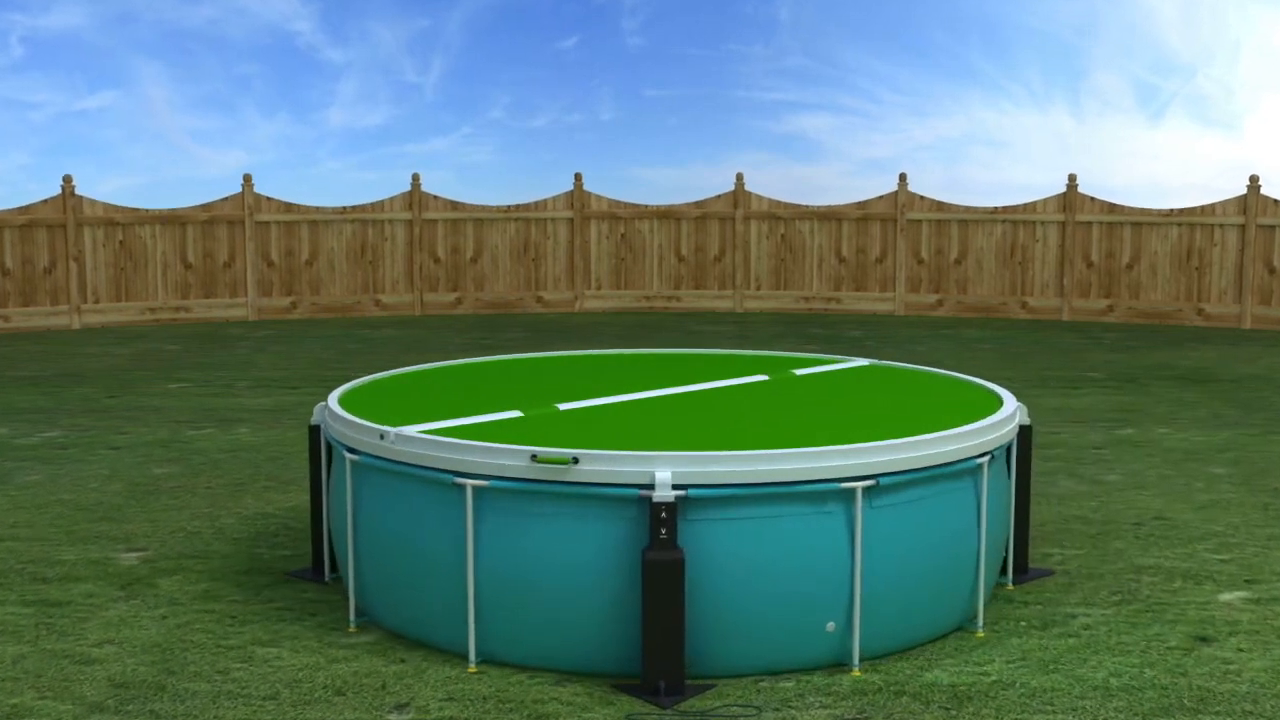 PoolVault cover shown in a green shell color option