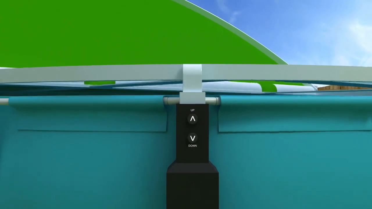 Close-up of the PoolVault up and down motor control panel